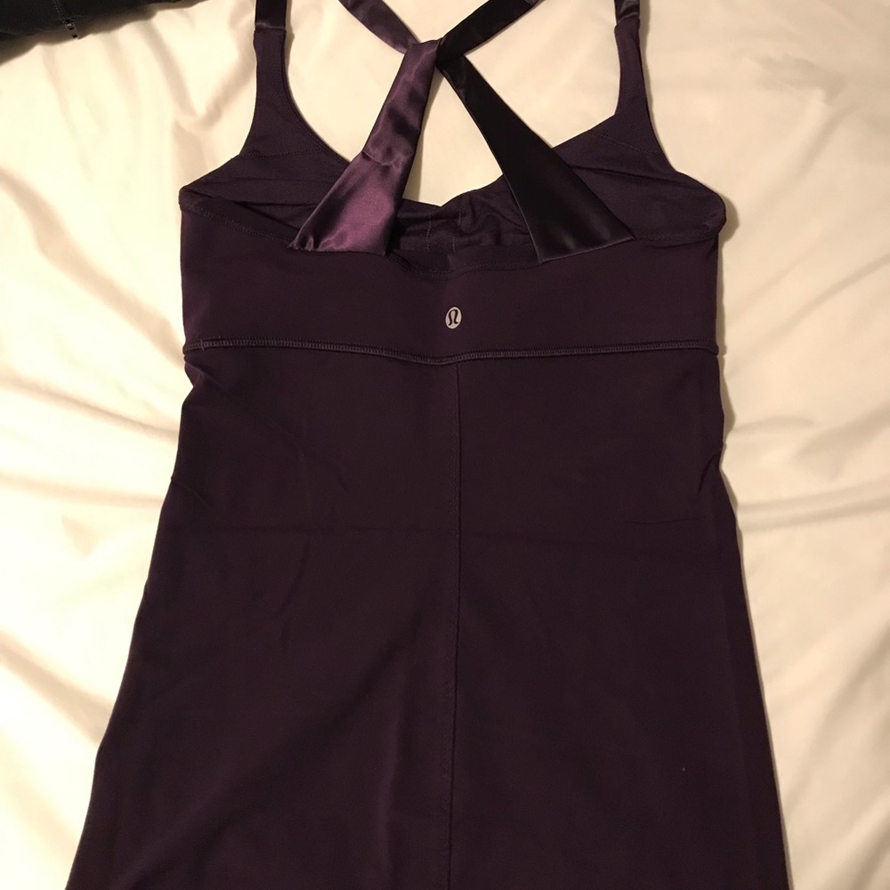 Purple Lululemon tank top.